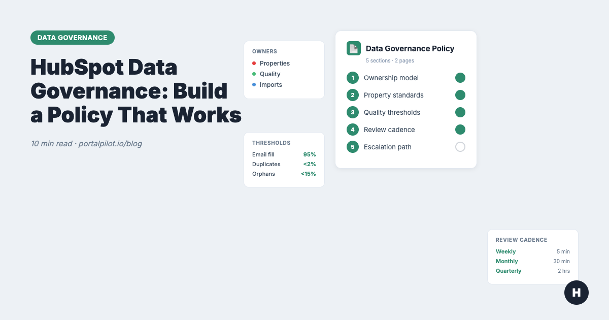 HubSpot Data Governance: Build a Policy That Actually Works